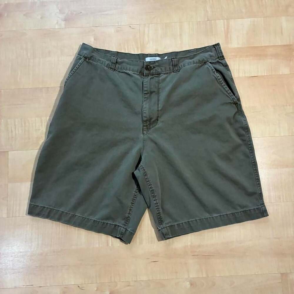 Old Navy Chino Shorts Size 36 Olive Green Cotton Canvas Y2K